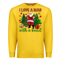 Lemon I love a man with a beard Christmas Premium Sweatshirt - NancyCooperArtShop