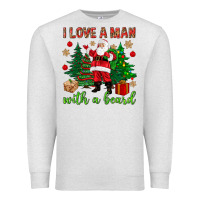 Oatmeal Heather I love a man with a beard Christmas Premium Sweatshirt - NancyCooperArtShop