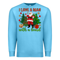 Ocean Blue I love a man with a beard Christmas Premium Sweatshirt - NancyCooperArtShop