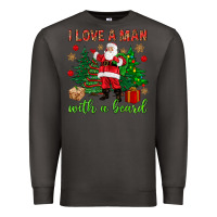 Smoke I love a man with a beard Christmas Premium Sweatshirt - NancyCooperArtShop