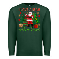 Sports Green I love a man with a beard Christmas Premium Sweatshirt - NancyCooperArtShop