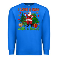 True Royal I love a man with a beard Christmas Premium Sweatshirt - NancyCooperArtShop