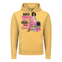 Vintage Mustard good things come to those who hustle Vintage Hoodie - NancyCooperArtShop