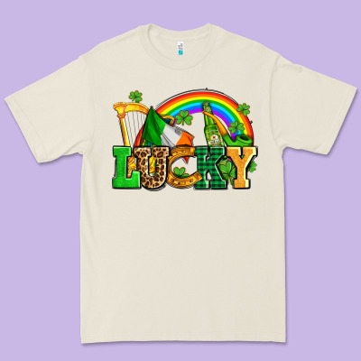 Lucky With St Patricks Elements Premium Tee Designed By Adodesignshop