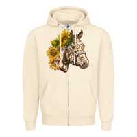 Sandshell appaloosa horse with sunflowers Zipper Hoodie - LillyAllenDesigns