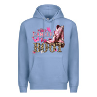 Colony Blue Give Cancer the boot Cancer Awareness Premium Hoodie - HowdyJamesFarm