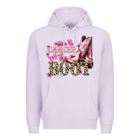 Lilac Give Cancer the boot Cancer Awareness Premium Hoodie - HowdyJamesFarm
