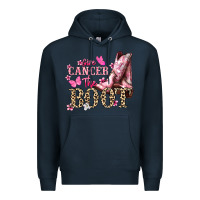 Navy Give Cancer the boot Cancer Awareness Premium Hoodie - HowdyJamesFarm