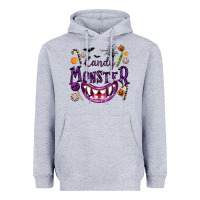 Heather Grey Candy Monster Heavyweight Hoodie - texasbilliewilder