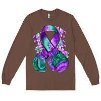 Chestnut purple and green anal cancer with boxing gloves na Long Sleeve Tee - NancyCooperArtShop