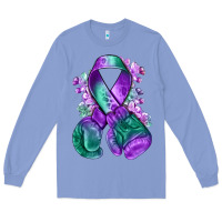 Colony Blue purple and green anal cancer with boxing gloves na Long Sleeve Tee - NancyCooperArtShop