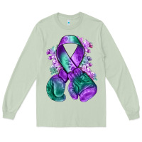Matcha purple and green anal cancer with boxing gloves na Long Sleeve Tee - NancyCooperArtShop