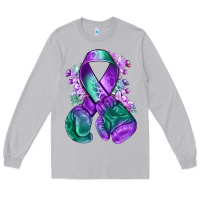 Moon Dust purple and green anal cancer with boxing gloves na Long Sleeve Tee - NancyCooperArtShop