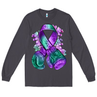 Smoke purple and green anal cancer with boxing gloves na Long Sleeve Tee - NancyCooperArtShop