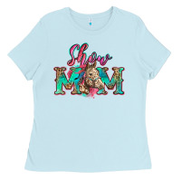 Baby Blue show mom horse Ladies Tee - Zillion Design Studio