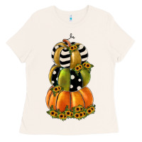Bone pumpkin polka dot, sunflower Ladies Tee - JahusDesignShop