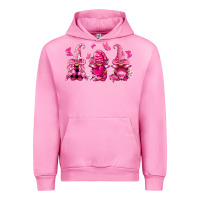 Fuchsia Pink breast cancer gnomies Urban Hoodie - FaDigitalArtStudio