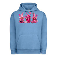 Pigment Pebble Blue breast cancer gnomies Urban Hoodie - FaDigitalArtStudio