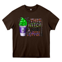 Chocolate Brown this witch needs coffee Heavy Core Tee - CowhideDigitalArt