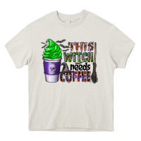Cream this witch needs coffee Heavy Core Tee - CowhideDigitalArt