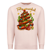 Pale Pink Christmas Feliz Navidad Premium Sweatshirt - NancyCooperArtShop