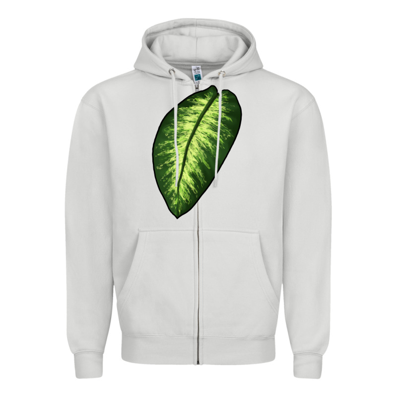 Dumb Cane Leaf Zipper Hoodie by LillyAllenDesigns | Teevron