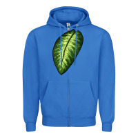 True Royal Dumb Cane Leaf Zipper Hoodie - LillyAllenDesigns