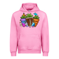 Fuchsia Pink Football Easter sports carrots Urban Hoodie - OliviaCreatesArt