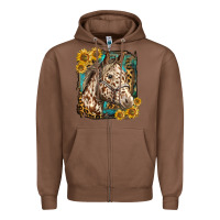 Chestnut appaloosa horse with sunflowers and western background Zipper Hoodie - LillyAllenDesigns