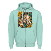 Seafoam appaloosa horse with sunflowers and western background Zipper Hoodie - LillyAllenDesigns