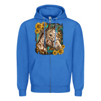 True Royal appaloosa horse with sunflowers and western background Zipper Hoodie - LillyAllenDesigns