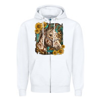 White appaloosa horse with sunflowers and western background Zipper Hoodie - LillyAllenDesigns