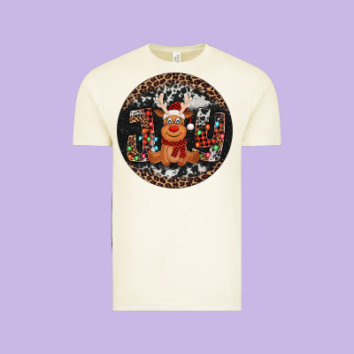 Joy Reindeer Christmas Ornament Vintage Tee Designed By Jasminsmagicworld