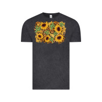 Vintage Black cactus leopard sunflower glitter background Vintage Tee - AdoDesignShop