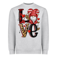 Heather Grey love gnome Heavyweight Sweatshirt - MaliasSmallBusiness