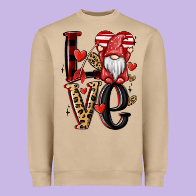 Love Gnome Heavyweight Sweatshirt Designed By Maliassmallbusiness