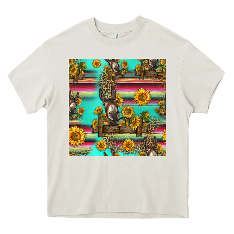 Sunflowers Donkey Seamless Pattern Heavy Core Tee by HRA Design Shop | Teevron