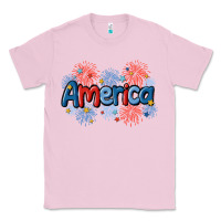 Bubblegum Pink America Classic Tee - MaliasSmallBusiness