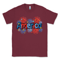 Burgundy America Classic Tee - MaliasSmallBusiness
