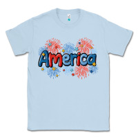 Dusty Blue America Classic Tee - MaliasSmallBusiness