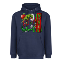 Navy Christmas Character Nurse Heavyweight Hoodie - NancyCooperArtShop
