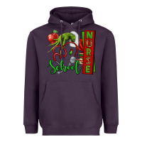 Plum Christmas Character Nurse Heavyweight Hoodie - NancyCooperArtShop
