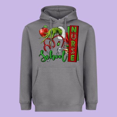 Christmas Character Nurse Heavyweight Hoodie Designed By Nancycooperartshop