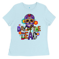Baby Blue day of the dead mexico Ladies Tee - CTS Tumbler Store