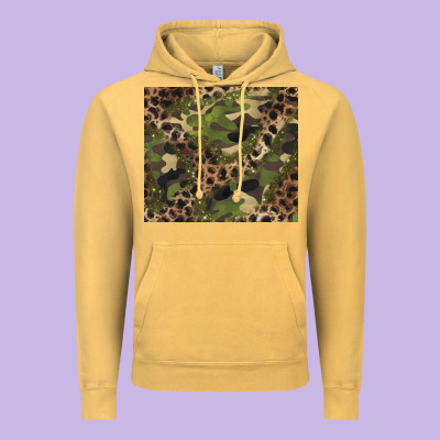 Camouflage  Leopard Vintage Hoodie Designed By Barkaloodesign