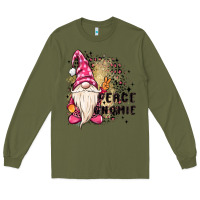 Army Green peace gnomie Long Sleeve Tee - MaliasSmallBusiness