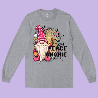 Peace Gnomie Long Sleeve Tee Designed By Maliassmallbusiness