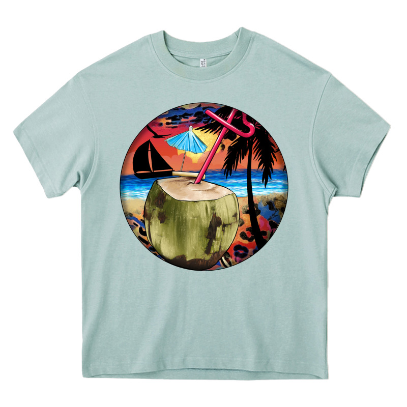 Coconut Drink Colorful Leopard Heavy Core Tee by BarkalooDesign | Teevron