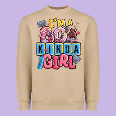 I'm A 80's Kinda Girl Heavyweight Sweatshirt Designed By Maliassmallbusiness