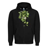 Black Golden Pothos Zipper Hoodie - LillyAllenDesigns